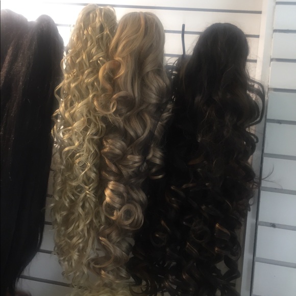 Ponytail blonde black brown hair piece long short - Picture 4 of 5